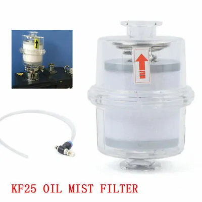 $50.04 • Buy Oil Mist Filter Vacuum Pump Fume Separator Exhaust Transparent KF25 Interface US