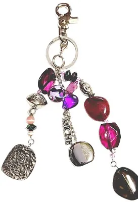 Miche Beaded Tassel Keychain Dangling Beads Charms Keyring Logo Bag Clip Gift • $14