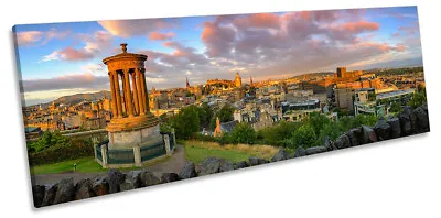 Edinburgh City Skyline Picture PANORAMA CANVAS WALL ART Print • £39.99