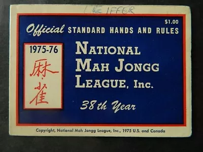 1975-76 National Mah Jongg League Rules  Game Card • $10.95