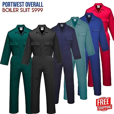 Genuine Portwest S999 Men's Coverall Overalls Mechanic Boiler Work Safety Suit • £23.99