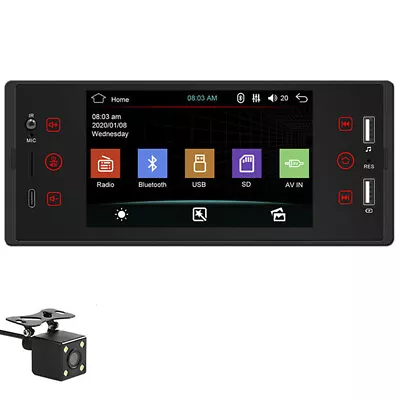  1DIN 5  HD Car Stereo Radio MP5 Player Bluetooth Touch Screen With Rear Camera • $91.70