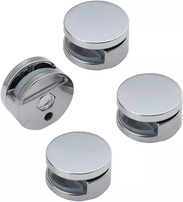 4 Pcs Polished Mirror Clips Zinc Alloy Wall-Mounted Glass Clips Clamps Holder Fo • £9.06