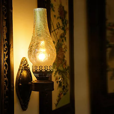 Retro Wall Sconce Light Indoor + Out Antique Lamp Vintage Rustic Lantern Fixture • $24.12