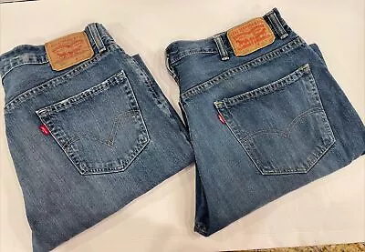 Lot Of 2 Levi's 550 Relaxed Fit Blue Jeans Men's Size 38x30 • $39.98