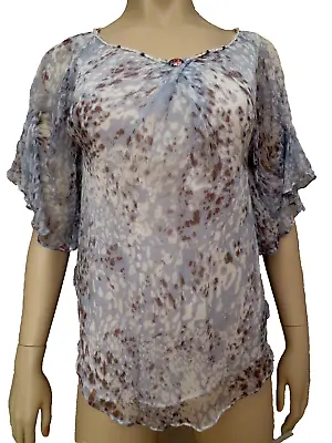 Anthropologie MM Couture Miss Me Sz S M Silk Tunic Blouse Top Shirt Pullover • $27.99