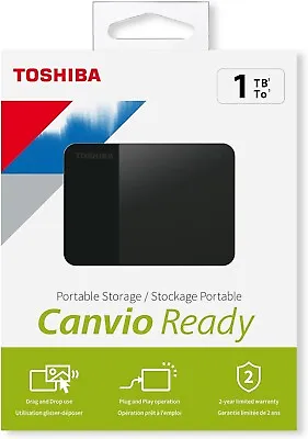 Toshiba 1TB Canvio Ready 2.5  USB Portable External Hard Drive With SuperSpeed • £64.99