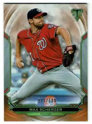 Max Scherzer 2019 Topps Triple Threads Amber /199 #34 Washington Nationals • $3.90