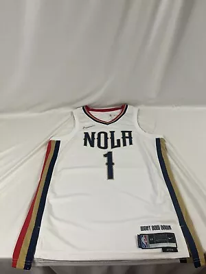 Zion Williamson NOLA Pelicans White City Jersey Nike Swingman Men’s Size Large • $139.99