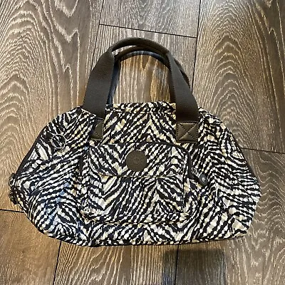 Kipling Zebra Print Bag 38x22x15cm Grab Bag Whye Grey Black Designer Real • £22.99