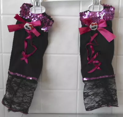 Monster High Dress-up  Arm Warmers Sleeves Sequins Satin & Lace W/ Charms • $5.39