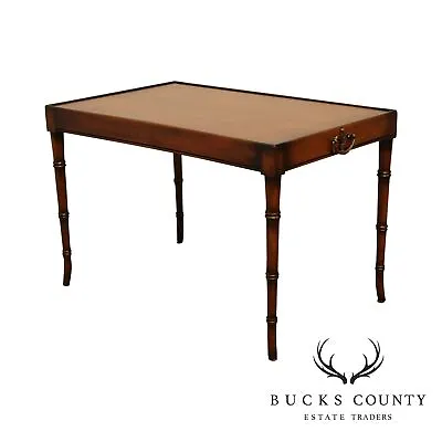 Glenister High Wycombe Regency Style Yew Wood Faux Bamboo Coffee Table • $795
