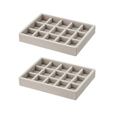 MUJI Velour Case 2pieces Lattice Type Gray For Acrylic Case W15.5 X D12 X H2.5cm • $45.80