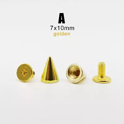 10sets Decor Punk Bullet Spike Cone Rivet Stud For Leather Bag Belt Jacket Shoes • $1.89