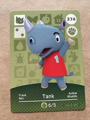 $3 • Buy 374 Tank Animal Crossing Amiibo Card #374 Authentic ACNH