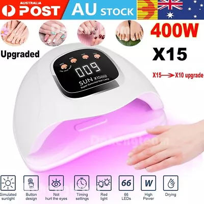 400W Nail Lamp UV LED Light Professional Nail Polish Dryer Art Gel Curing Device • $23.69