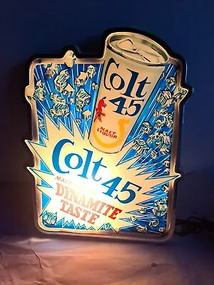 Vintage Colt 45 Malt Liquor Sign Beer Can 3D Foil Dynamite Taste Lights Up • $100