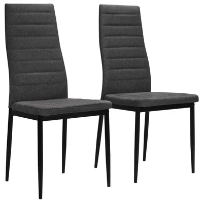$124.99 • Buy Dining Chairs 2 Pcs Dark Grey Fabric VidaXL