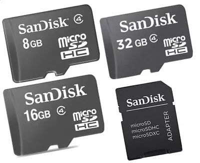 SanDisk 8GB 16GB 32GB Micro SD Micro SDHC Class4 TF Flash Lot Memory Card -A • $8.46