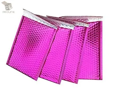 25 #000 Glamour Metallic Pink Poly Bubble Mailers Envelopes Bags 4x8 Extra Wide • $10.40