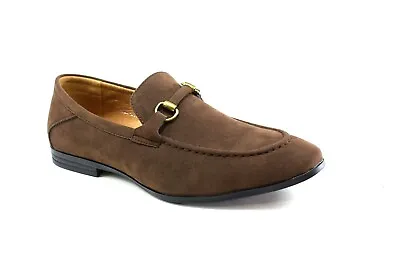 Mens Slip On Gold Buckle Shoes Boat Deck Loafers Moccasins Party Uk Sizes 6-12 • £14.93