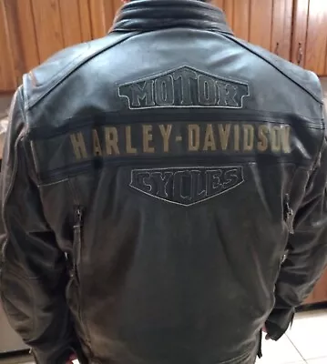Harley Davidson Leather Jacket Mens 3XL Charcoal Color With Vintage Look • $185