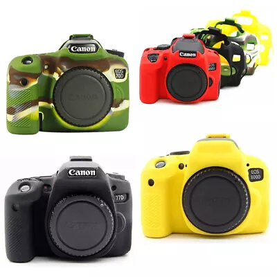 Silicone Skin Camera Case Bag Cover For Canon EOS 850D 80D 77D 70D 800D T7i T8i • $23.09