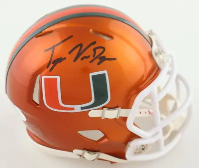 Tyler Van Dyke Signed Miami Hurricanes Flash Alternate Speed Mini Helmet (JSA) • $69.60