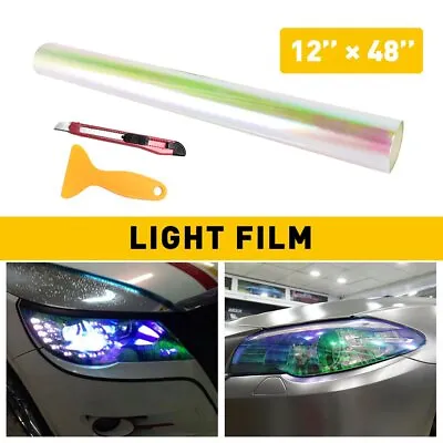 Headlight Tail Fog Light Tint Film Car Protector Glossy Color Decor Trim Durable • $9.59