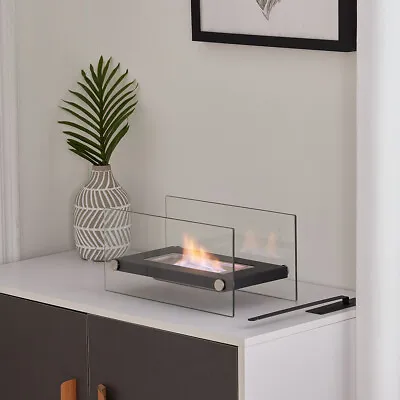 £39.95 • Buy Rectangle Bio-Ethanol Fireplace Indoor Outdoor Table Glass Fire Burner Portable