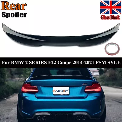 For BMW 2 Series F22 Gloss Black Rear Trunk Spoiler F87 M2 PSM Ducktail Style UK • £44.98