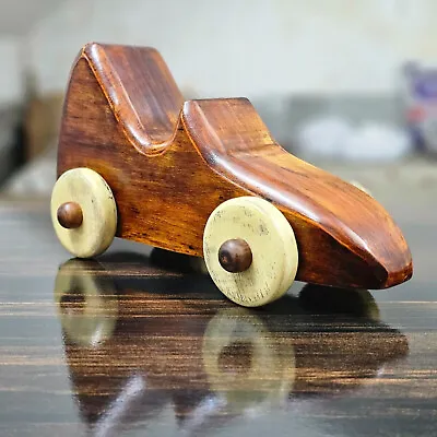 Handmade Wooden Car Model Vintage Decorative Collectibles & Art Automobilia Gift • $77
