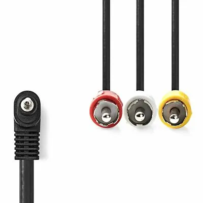 £5.92 • Buy Audio Video Output Cable 3.5mm Jack Angled Male 3x RCA Male 1m - Black