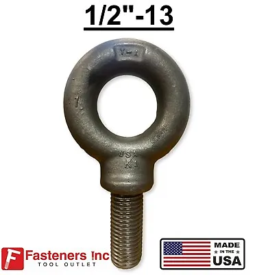 1/2-13 X 1.50  Thread Lifting Eye Bolt Eyebolt Forged Black USA Domestic  • $17.99