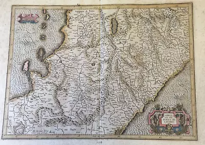 17th Century Antique Map Of Napoli In Italy By Mercator Circa 1613. Genuine. • £237.48