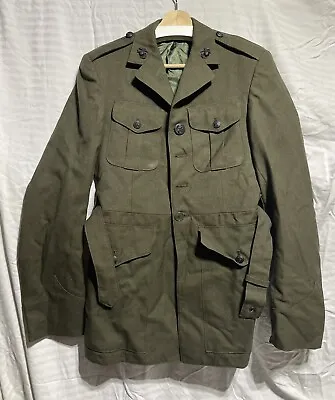 USMC Marine Corps Dress Green Service Jacket Military Coat Size 33R 1970s W/EAG • $16.99