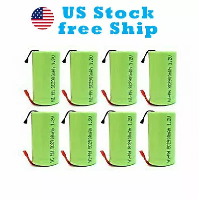 8 X SubC Sub C 2900mAh 1.2V NiMH Rechargeable Battery Cell With Tab US Free Ship • $19.99