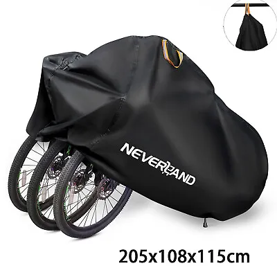 Heavy Duty Bicycle Cover Outdoor Waterproof UV Rain Protector Fit 2-3 Bike Cycle • $30.99