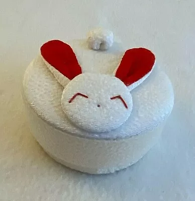 Gift Box Red And White Silk Bunny Rabbit Round  Gift Box Easter Spring • $12