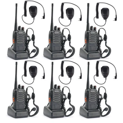 $139.99 • Buy 6X BF-888S 2-way Radio 400-470MHz UHF Talkie Walkie + Handheld Shoulder Mic