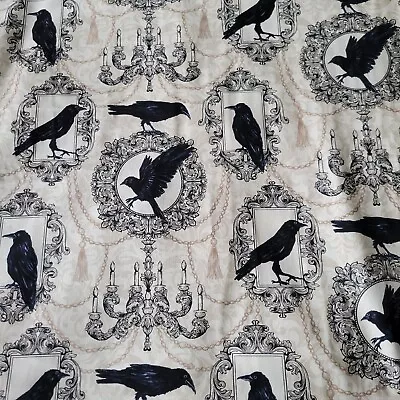 Nevermore! Ravens Mirrors  Candelabra  By Northcott  Cotton Shirting/Quilting! • $12