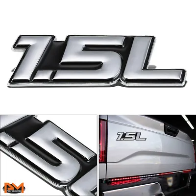 $6.89 • Buy  1.5L  Polished Metal 3D Decal Silver&Black Emblem For Chevrolet/Honda/Mini