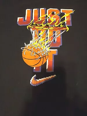 Nike Shirt Mens 3XL Black Nike Basketball Fire Net Hoop Video Game Graphic • $11.50