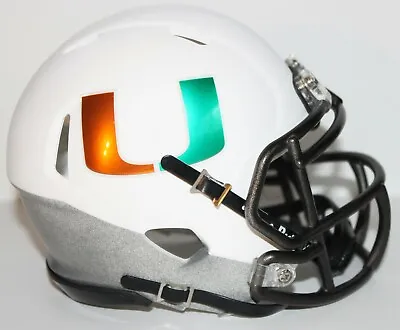 2013 Miami Hurricanes Custom Riddell Smoke Mini Helmet Vs Virginia Tech • $69.50