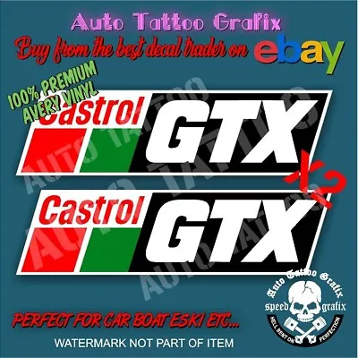 Castrol GTX Decal Sticker X2 Vintage Petrol Petroleana Hot Rod Stickers • $6.50