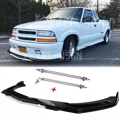 For Chevrolet Chevy S10 Xtreme Front Bumper Lip Splitter Spoiler + Strut Rods • $89.11