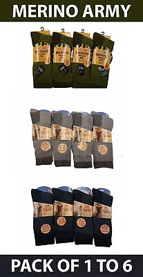 Mens Merino Army Military Wool Blend Work Thermal Winter Socks  2.8 Tog UK 6-11 • £4.50