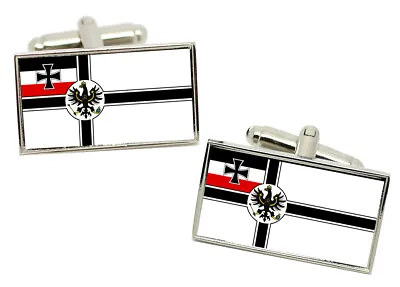 German Imperial War Flag Cufflinks In Chrome Giftbox • $69.58