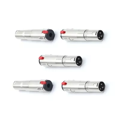 Male 3-Pin XLR To Locking Female 1/4  6.35mm Jack Connector Audio Adapter 5 Pack • $15.98