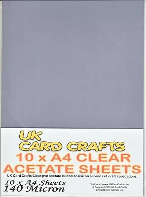 10 A4 Acetate Sheets TRANSPARENCY OHP ACETATE FILM WOW! 140 Micron • £3.99